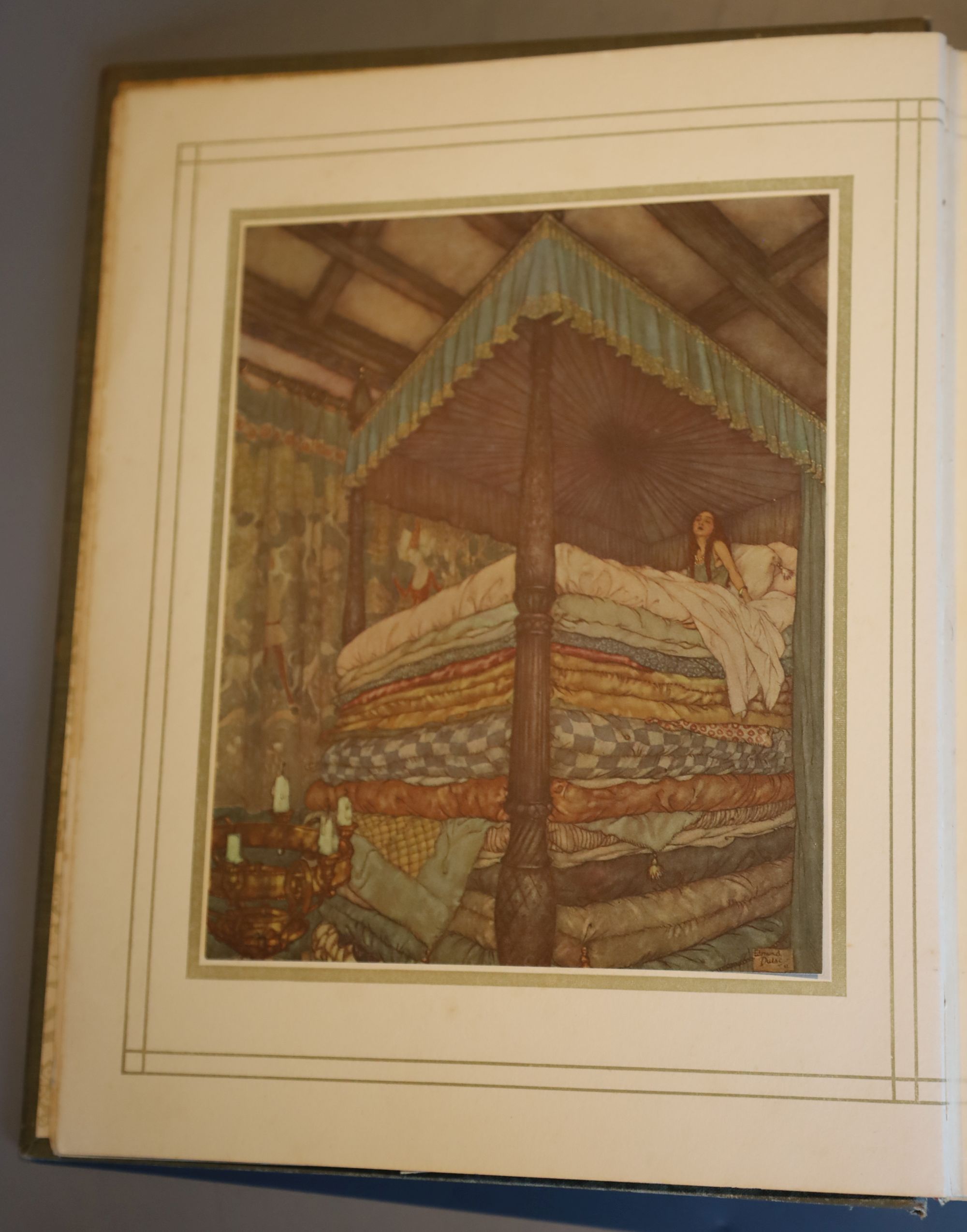 Andersen, Hans - Stories from Hans Andersen, 28 coloured and mounted plates by Edmund Dulac, gilt-pictorial cloth and decorated endpape